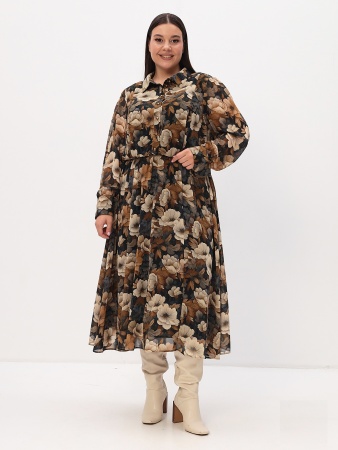 "KR" ПЛАТЬЕ 1800 коричневый