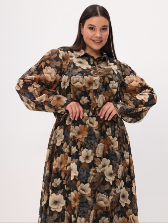 "KR" ПЛАТЬЕ 1800 коричневый